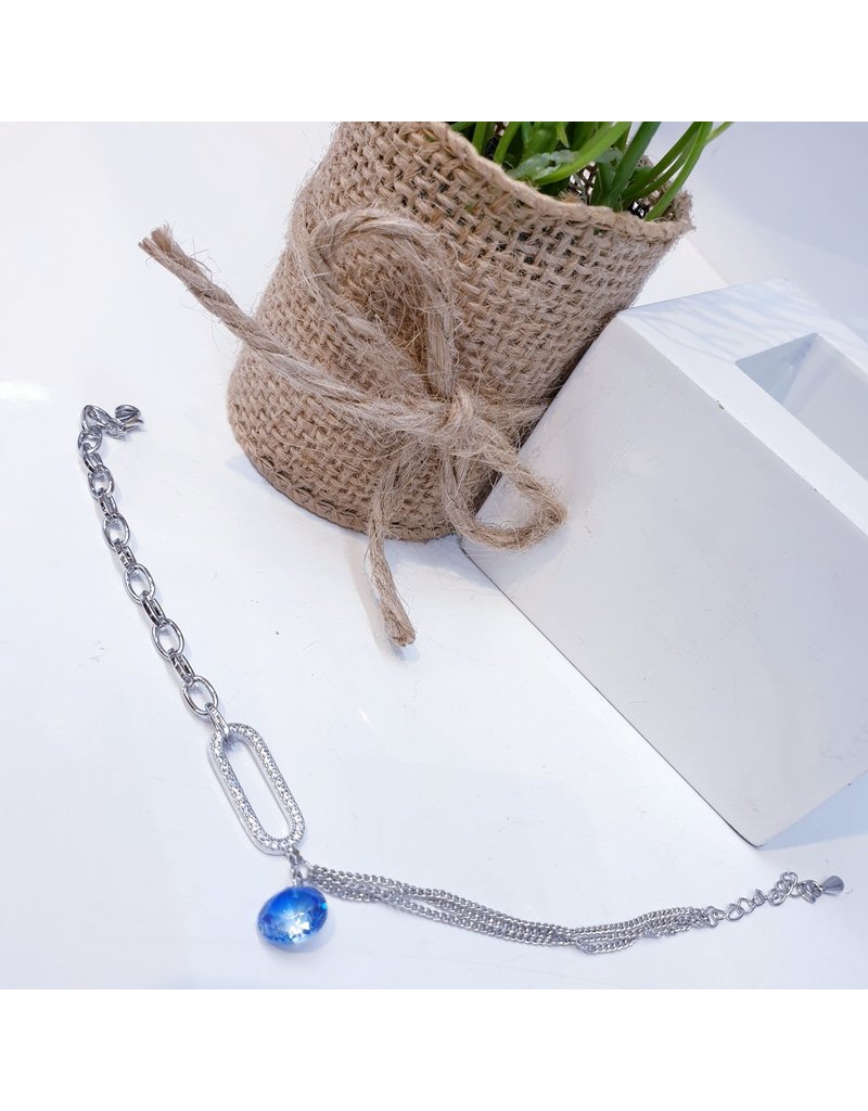 ANG0027 -  Silver Blue Anklet