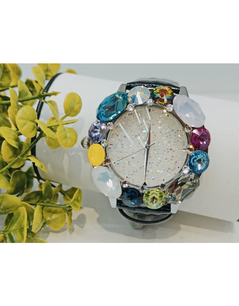 WTA0004 - Black Pink, Teal, Yellow, Mother Of Pearl, Greem, Cerise Watch