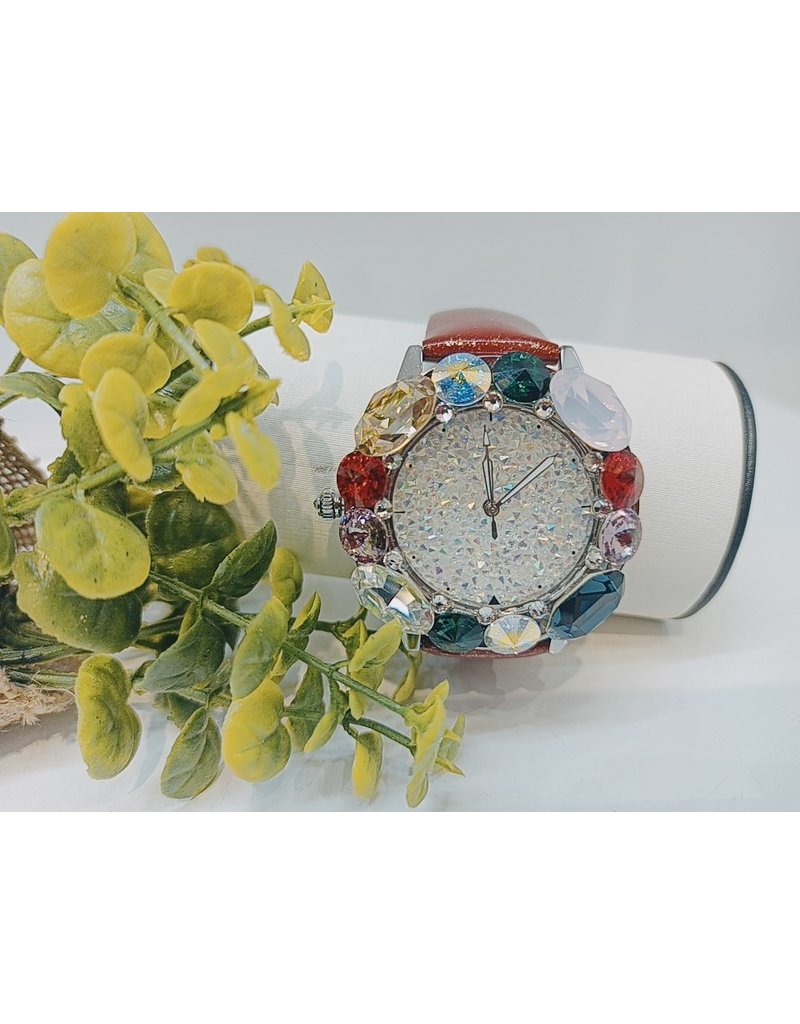 WTA0017 - Red Mother Of Pearl, Emerald Green, Purple Watch