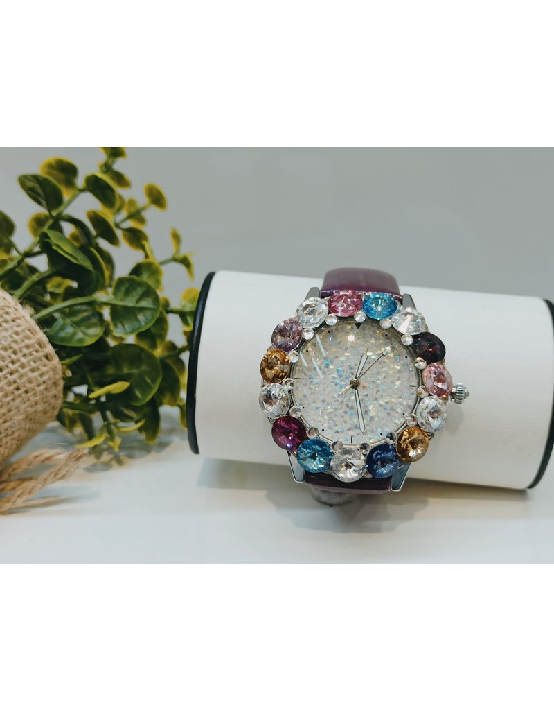50256050 - Multicolour with purple band watch