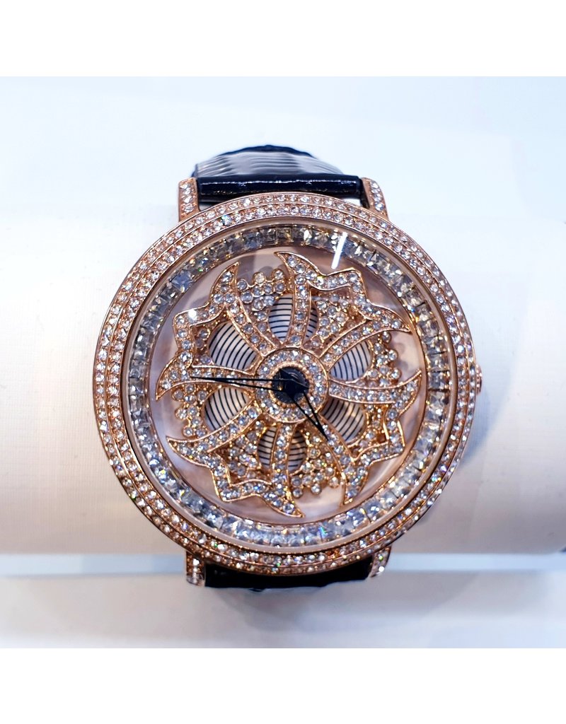 WTA0034 -Gold and Black rotating watch