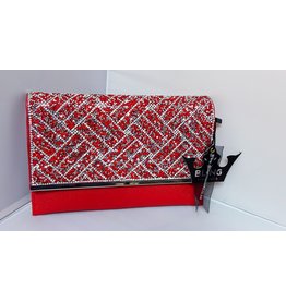 20240039 - Red Silver Clutch Bag