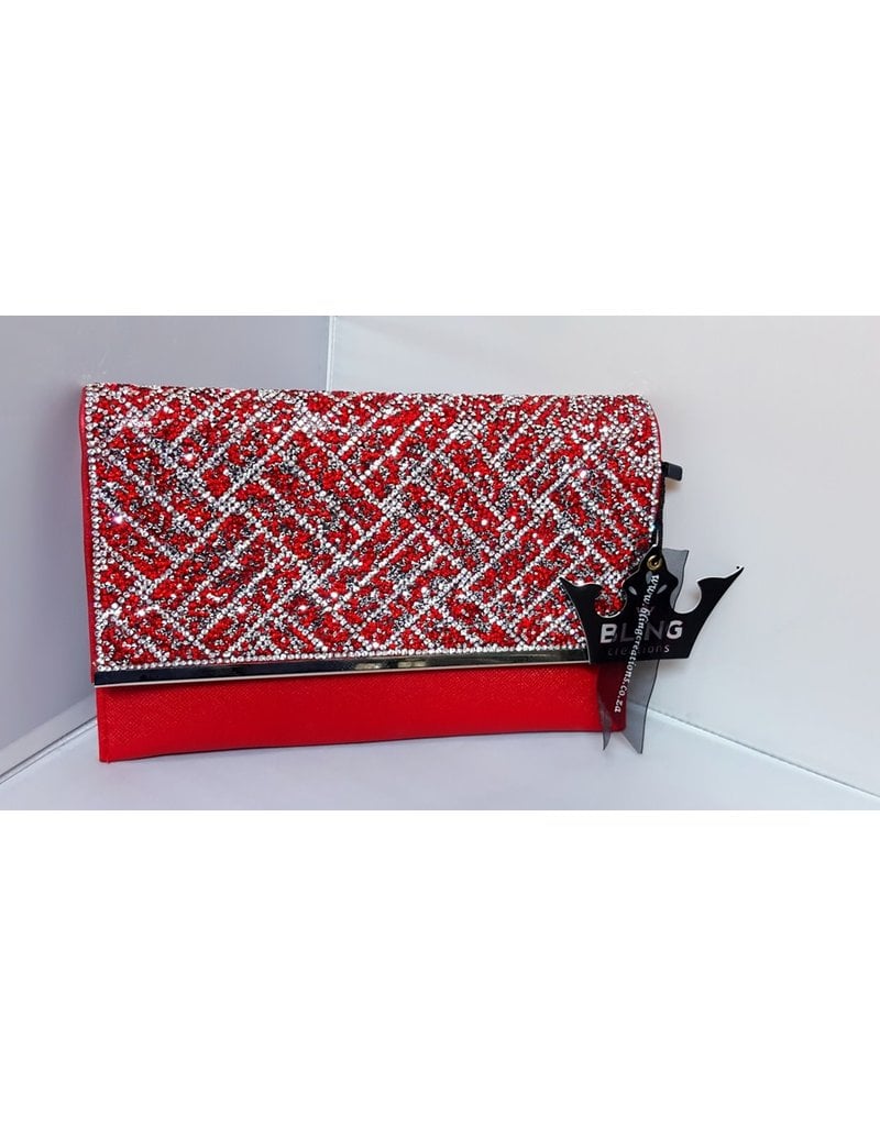 20240039 - Red Silver Clutch Bag