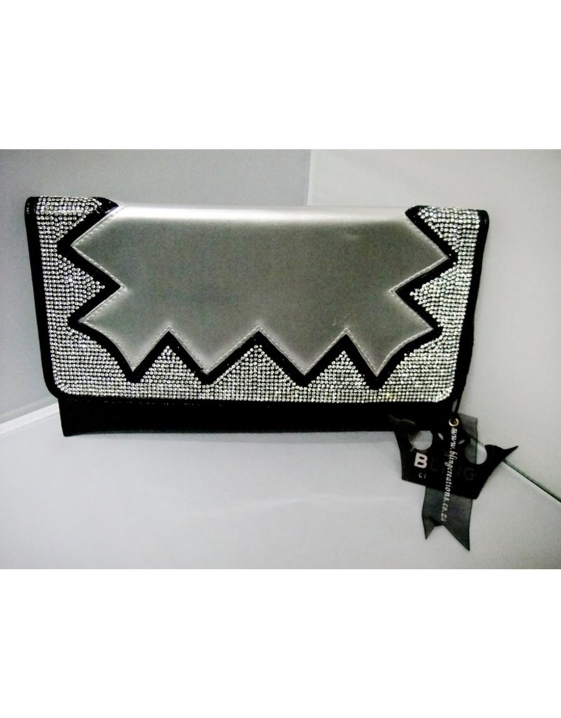 20240053 - Black Silver Clutch Bag