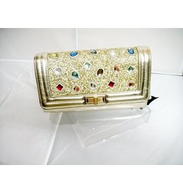 20240081 - Gold Multicolour Clutch Bag