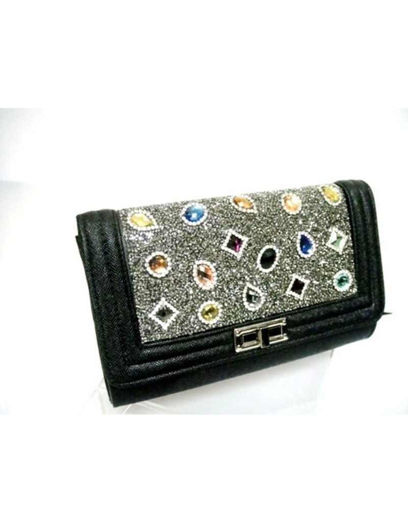 20240082 - Black Multicolour Clutch Bag