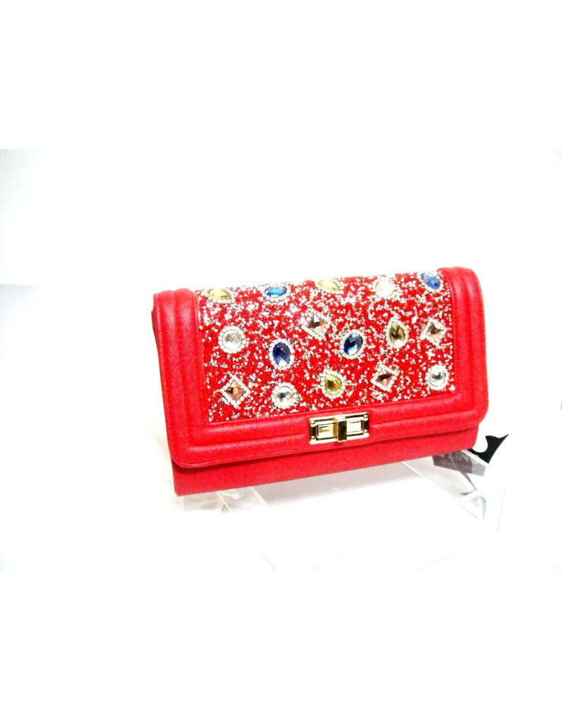 20240087 - Red Multicolour Clutch Bag