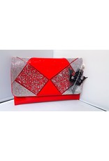 40240022 - Red Silver Clutch Bag
