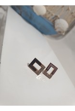 Ere0002 - Rose Gold Rectangle  Earring