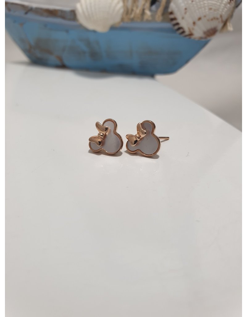 Ere0005 - Mickey Mouse Rose Gold  Earring