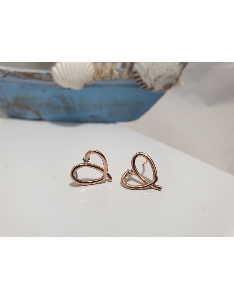 Ere0008 - Rose Gold Heart  Earring