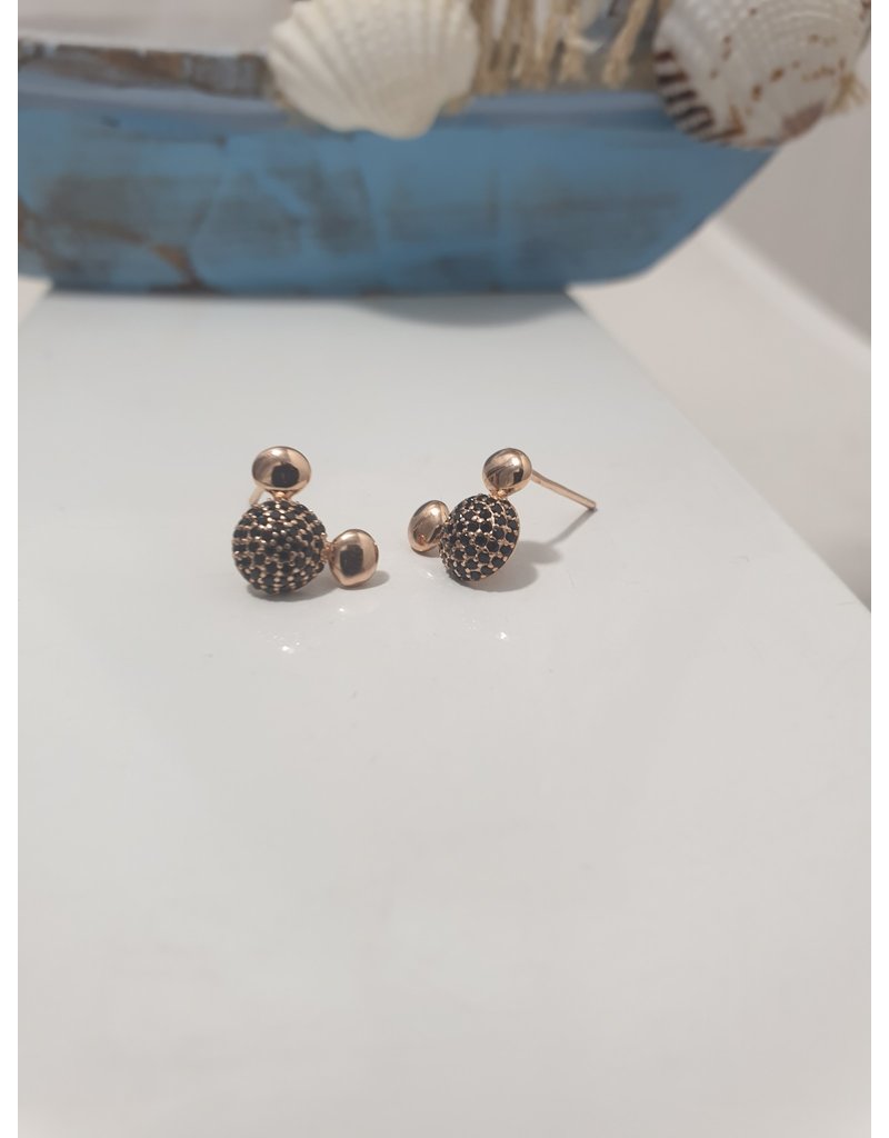Ere0013 - Mickey Mouse Rose Gold  Earring