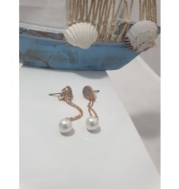 Ere0032 - Drop Earrings With Pearl Rose Gold Earring