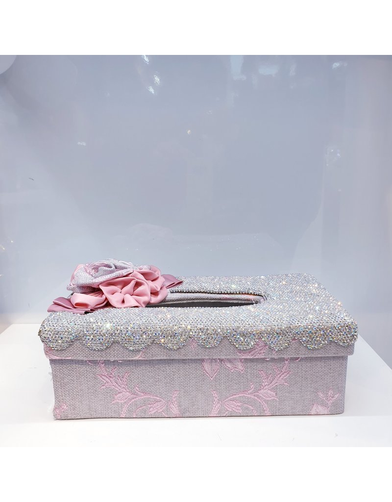 60250221 - Pink Patterned Bin and Tissue Box