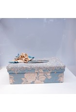 60250222 - Blue Paterned Bin and Tissue Box