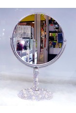 60260019 - Silver pearl round large Mirror