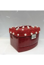 60262079 - Red with pearls 3 layer Jewellery Box