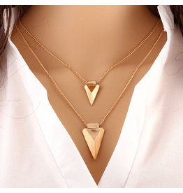 lcb0002 - Gold Multi Layer Necklace