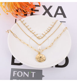 LCB0012 - Gold Multi Layer Necklace