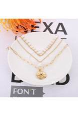 LCB0012 - Gold Multi Layer Necklace