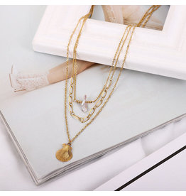 lcb0014 - Gold Multi Layer Necklace