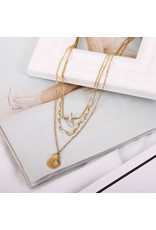 lcb0014 - Gold Multi Layer Necklace