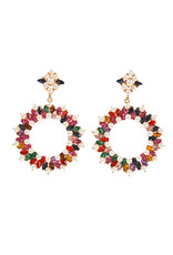 ERG0001 -  Gold, Pearl, Multicolour Earring 342