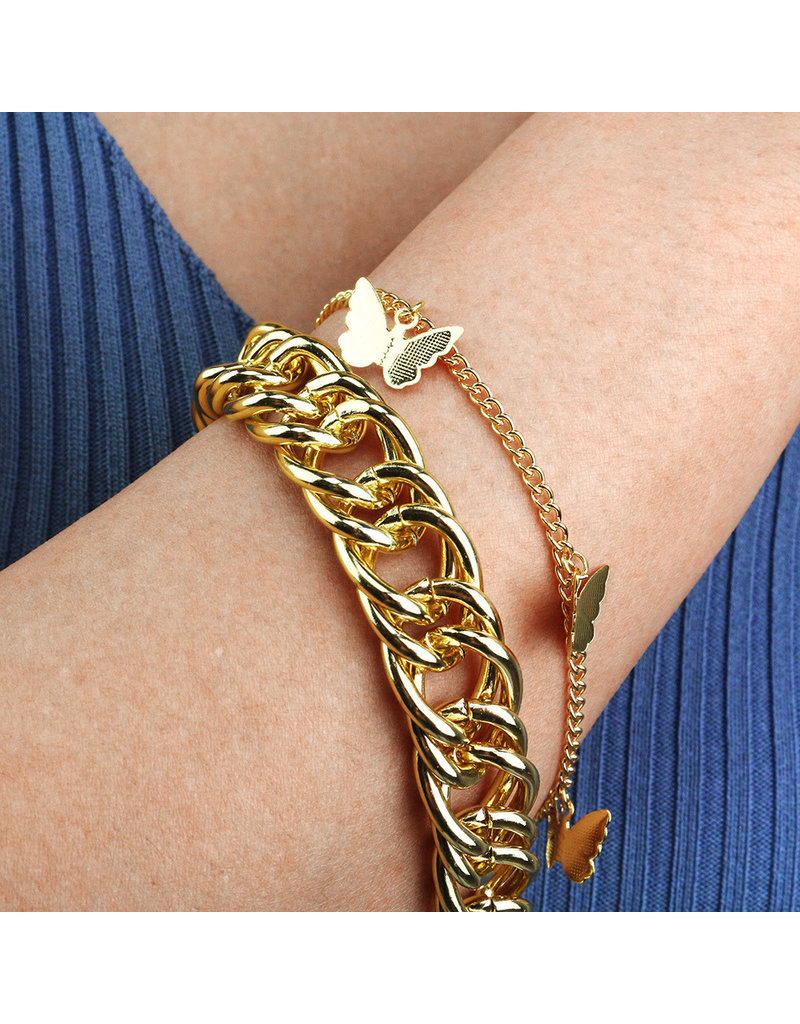 BSA0001 -  Gold, Butterfly Bracelet