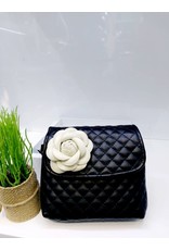 HBA0001 -  Black, Flower Handbag