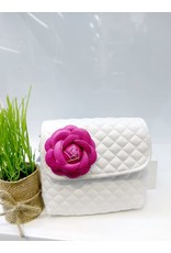 HBA0003 -  White, Flower Handbag