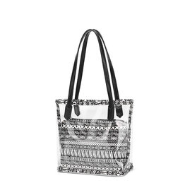 HBA0018 -  Black, White, Transparent Handbag