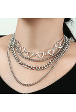 LCC0001 -  Silver, Multi Layered Necklace Multi Layer Necklace