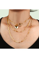 LCC0002 -  Gold, Heart Multi Layer Necklace
