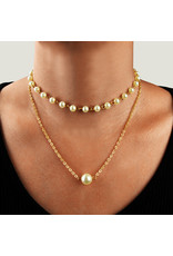 LCC0004 -  Gold, Pearl Multi Layer Necklace