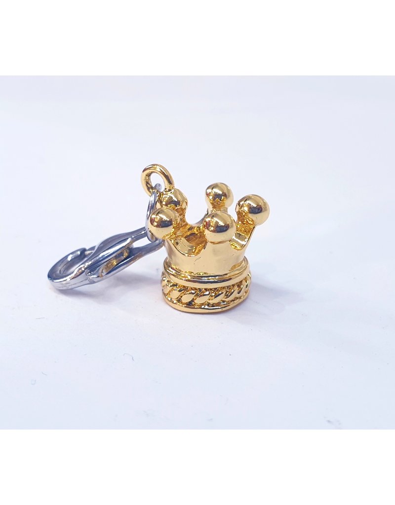 50311831 - Gold Crown Charm with Silver Clasp Charm