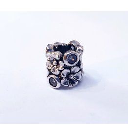 50313486 - Silver Flower with Stone Charm