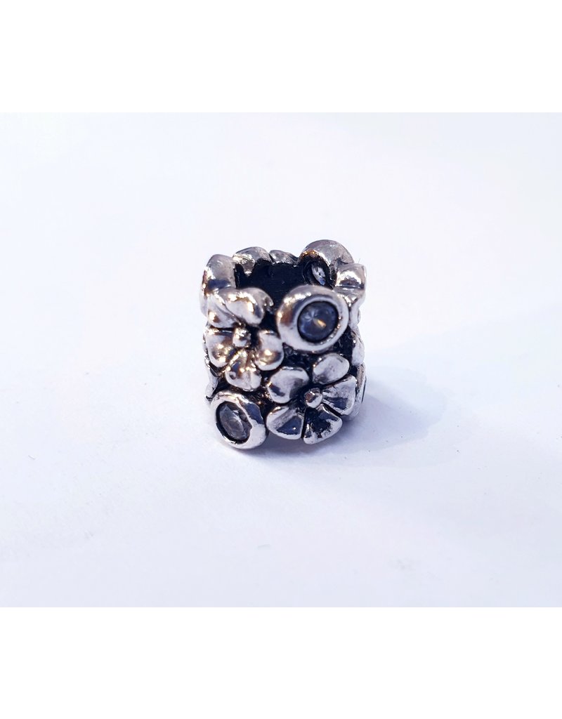 50313486 - Silver Flower with Stone Charm