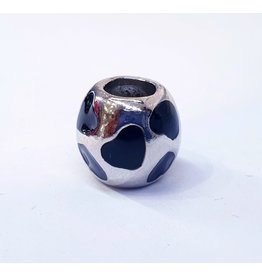 50313507 - Silver Ring with black hearts