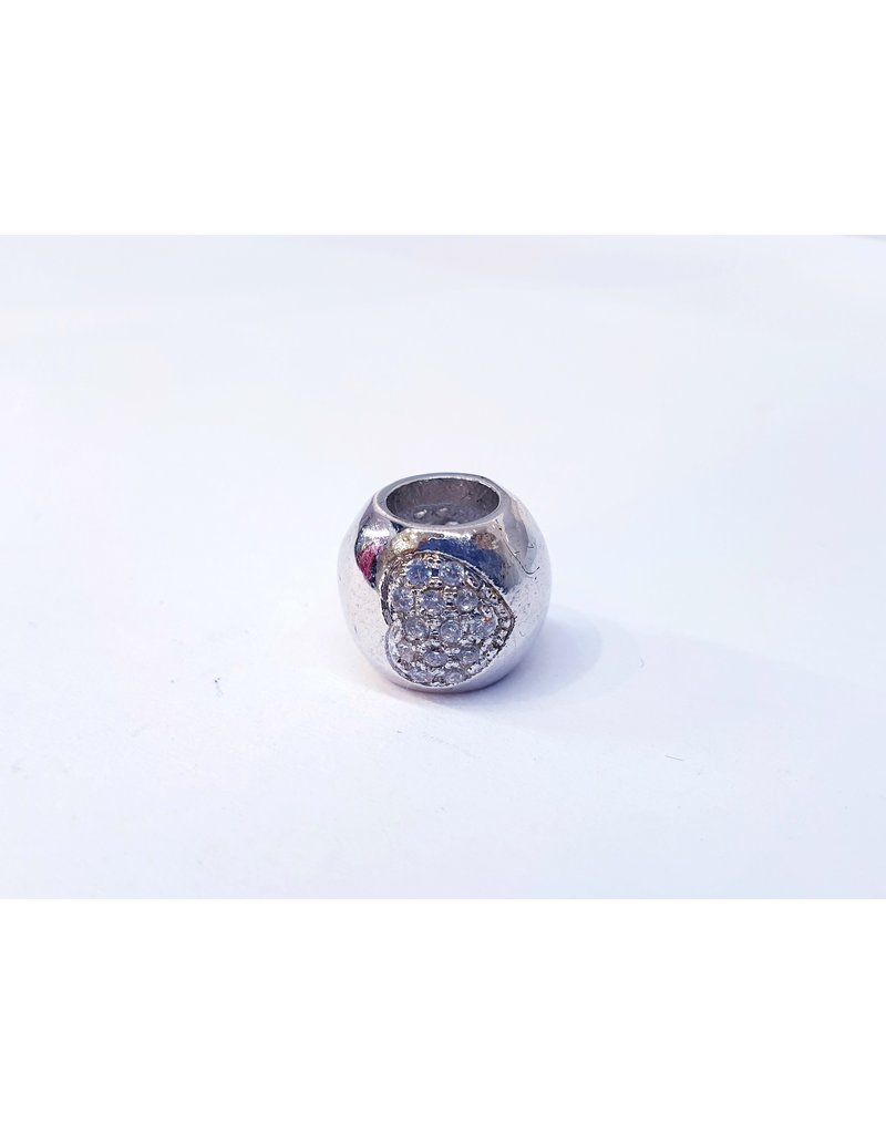 50311818 - Thick Ring with Single Silver Heart Charm