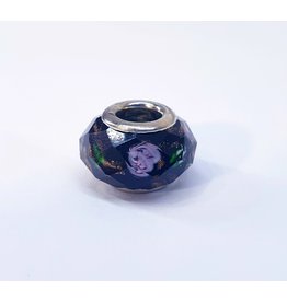 50313487 - Black , Green and Pink flower pattern Charm