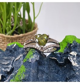 RGC180148 - Olive Green, Silver Ring