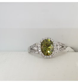 RGC190125 - Olive Green, Silver Ring