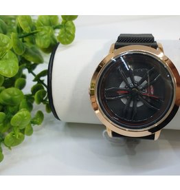 WTB0007- Rose Gold, Red, Spinner Black Watch