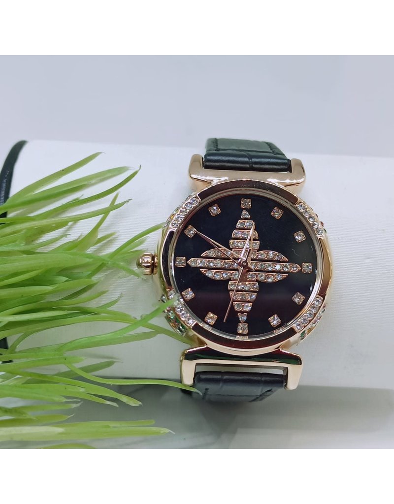 WTB0013- Black Rose Gold Watch