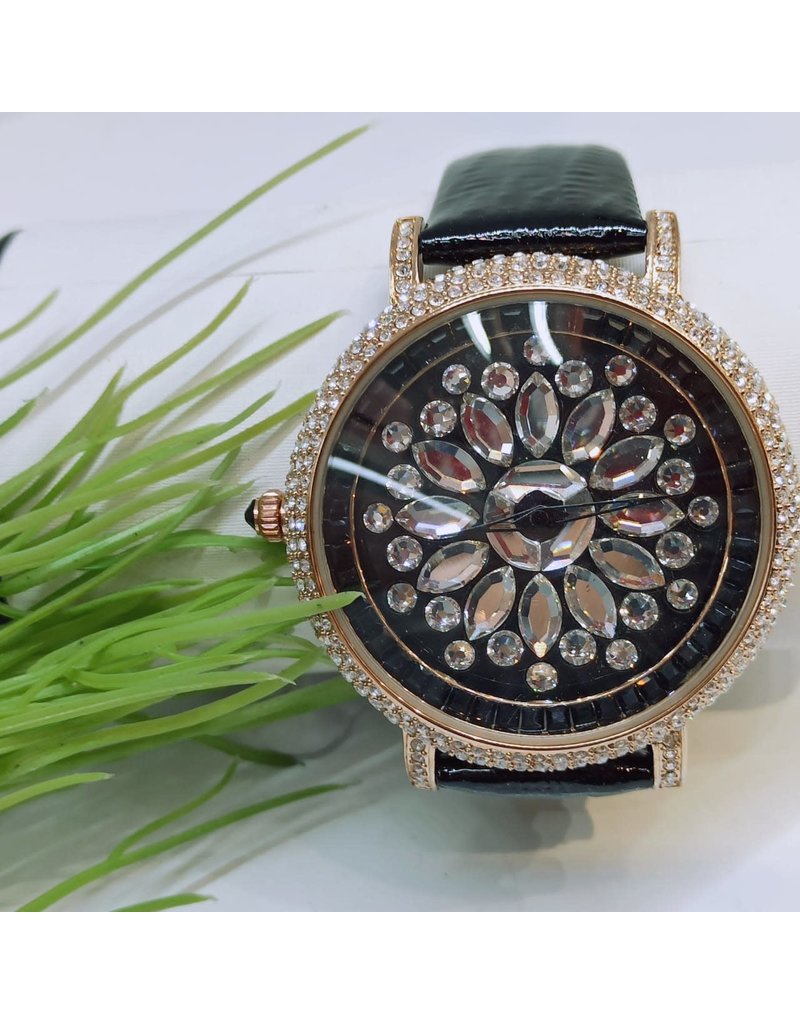 WTB0033- Black Rose Gold Watch