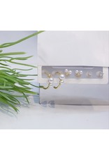 EMA0037 - Gold Gold, Pearl, Diamante, Hoop Pearl,  Multi-Pack Earring