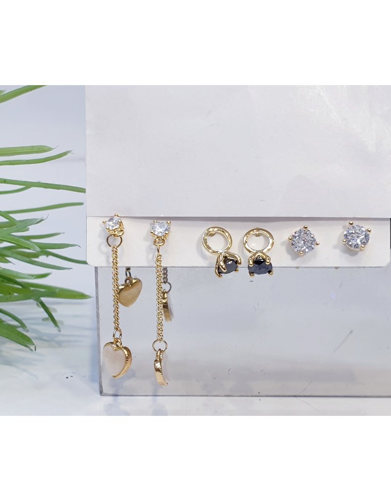 EMA0054 - Black Gold, Black, Music Notes,  Multi-Pack Earring