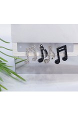 EMA0013 - Gold, Black Gold, Black, Music Notes,  Multi-Pack Earring