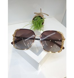 SNA0011- Gold  Bow Frameless Black Sunglasses