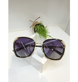 SNA0013- Black/Gold Bow Sunglasses